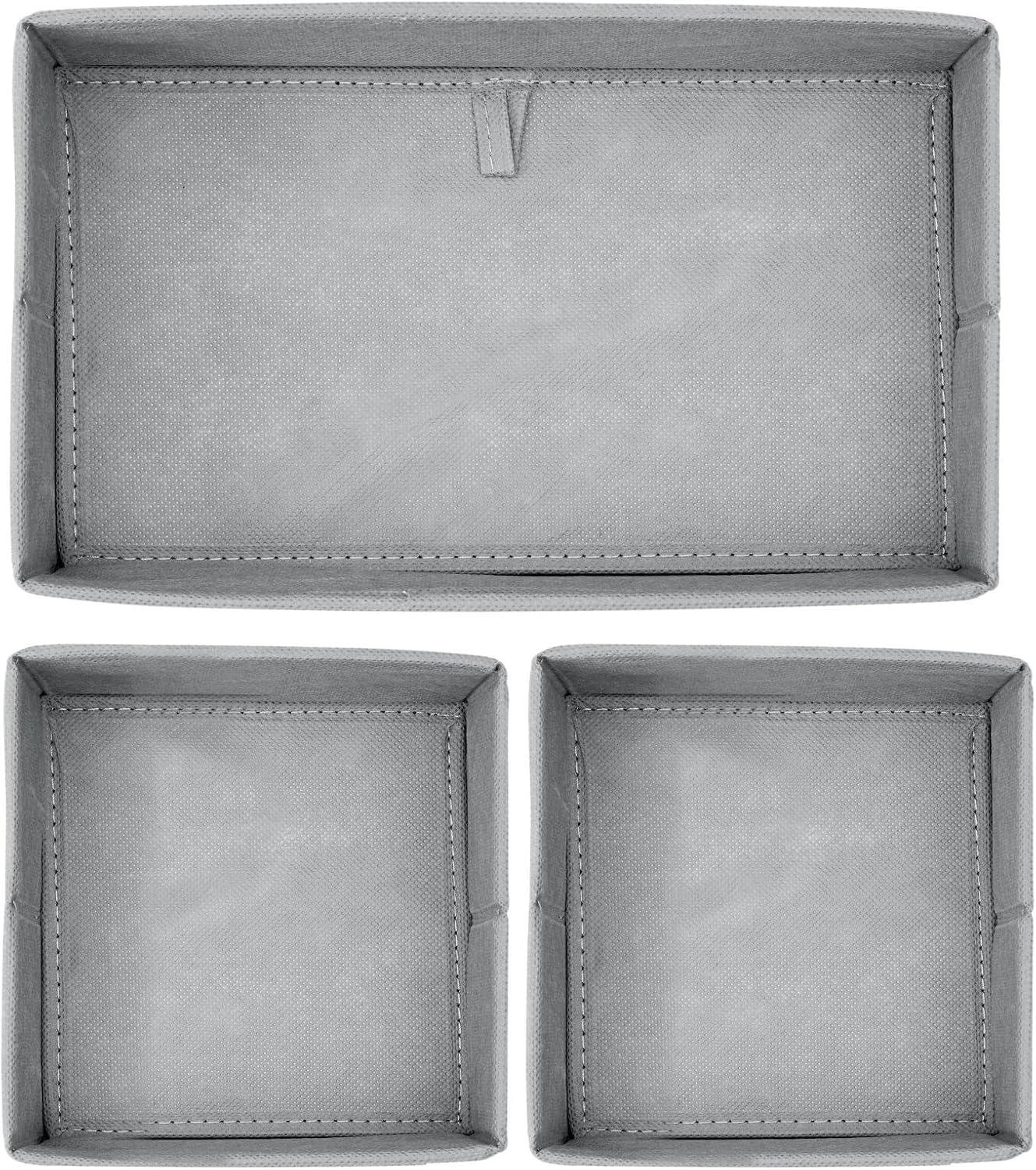 Baby Organizer-Set mit Aufbewahrungsboxen (6-teilig), Graues Fischgrätenmuster
