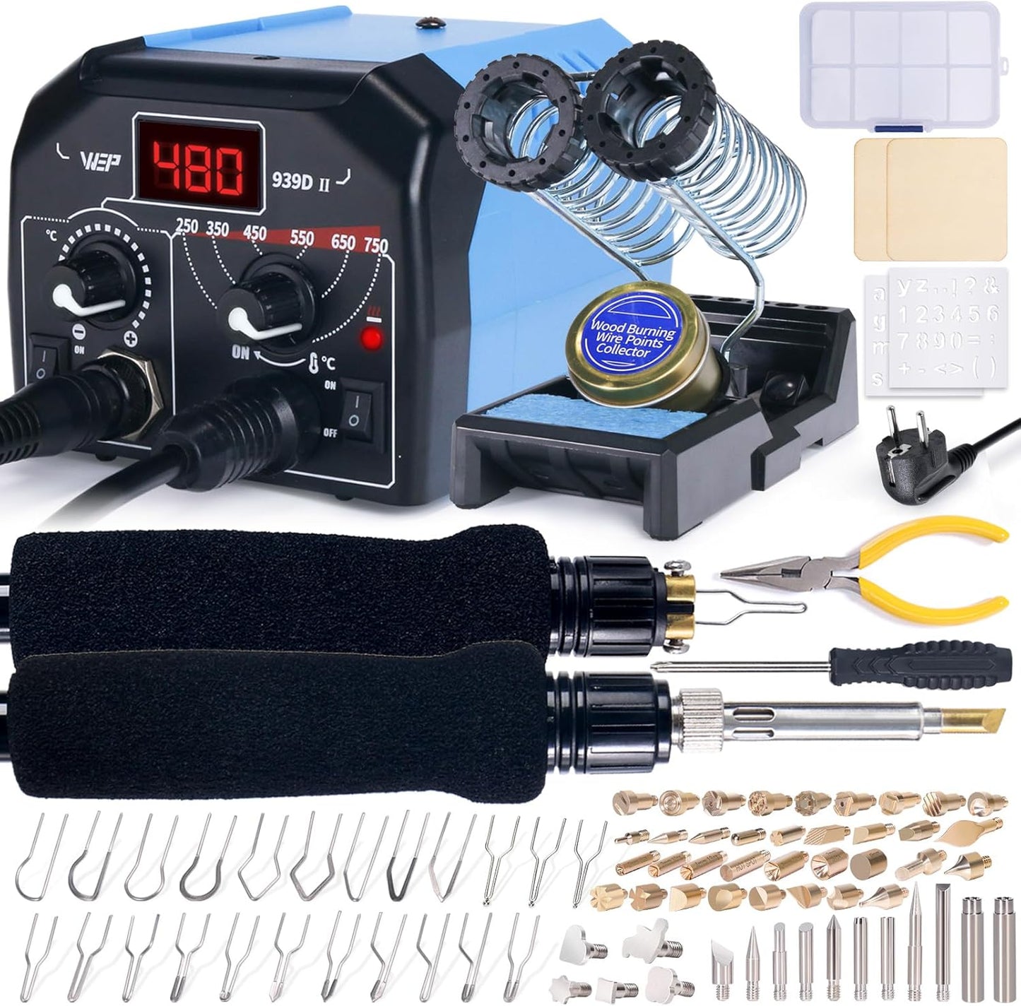 939D-II 2-in-1 Brandmalkolben Set, 86-teilig