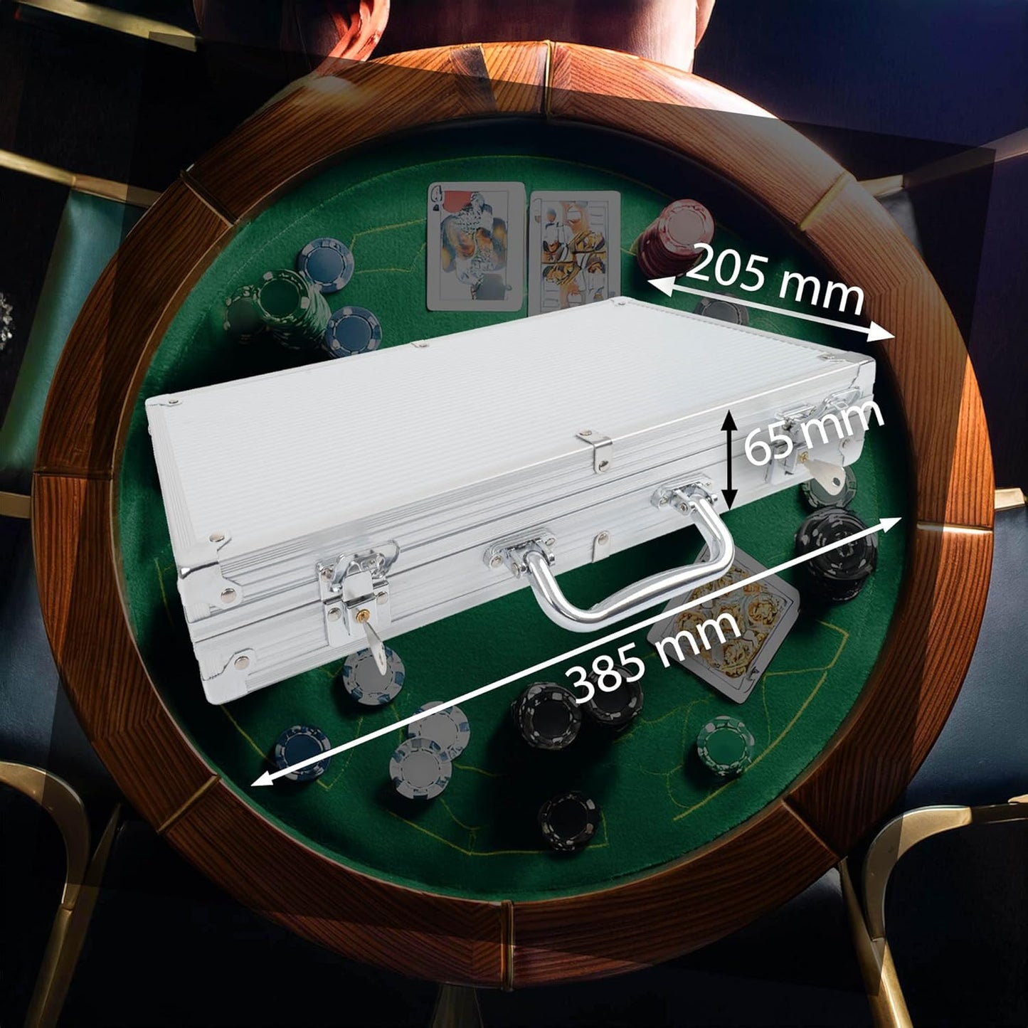 Pokerkoffer Set mit 300 Chips, 300 Chips
