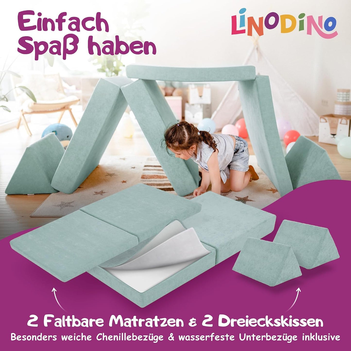 Spielsofa für Kinder, Eisblau