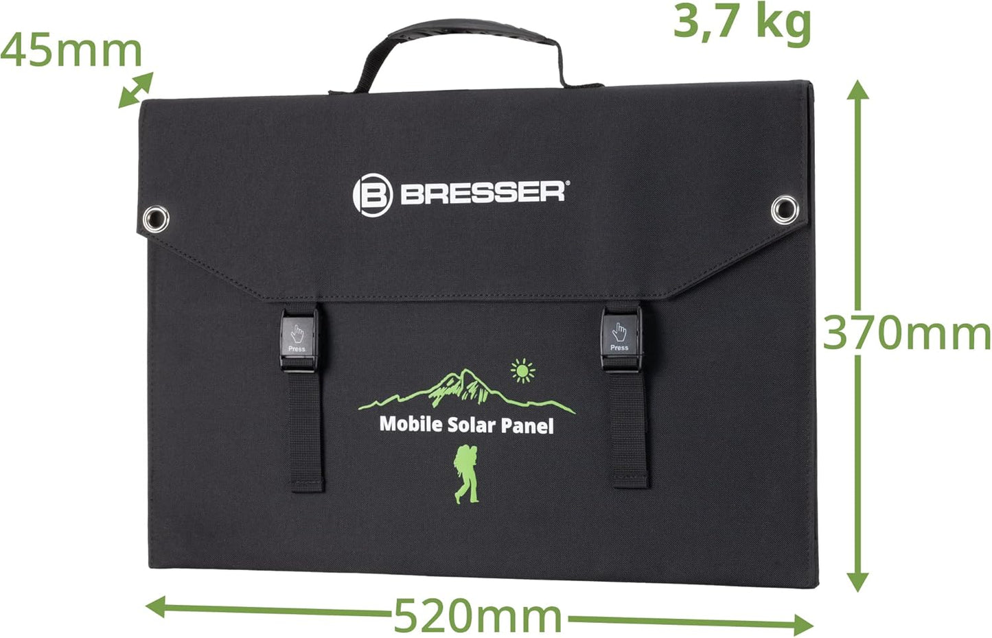 Solar Ladegerät 90W mit USB- und DC-Anschlüssen, Bresser Solar Ladegerät 90W Single