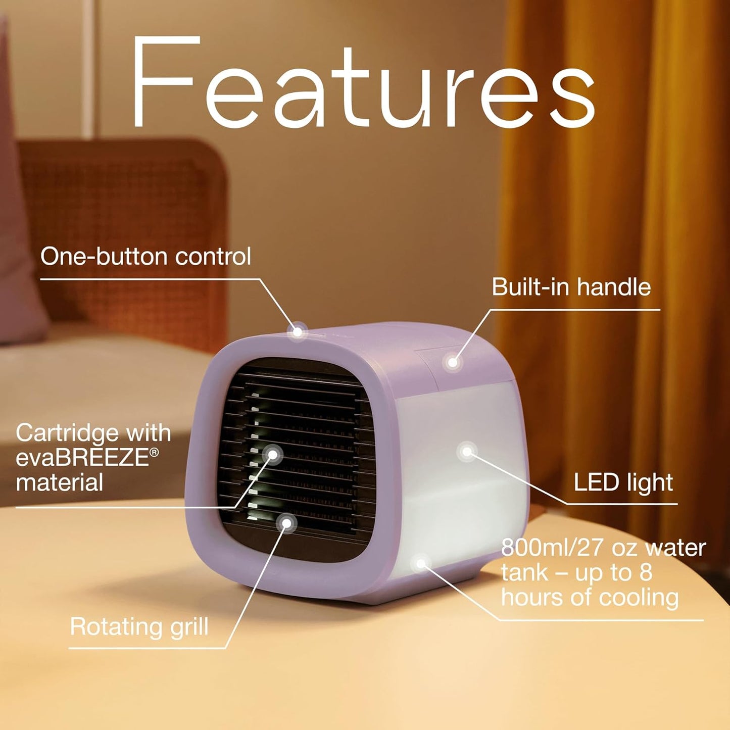 EvaCHILL 3-in-1-Kühlventilator, Lila