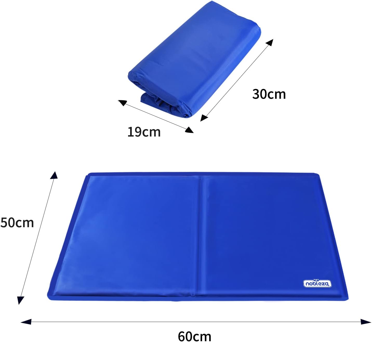 Kühlmatte für Hunde und Katzen, L 65 x B 50 x H 2 cm Blau