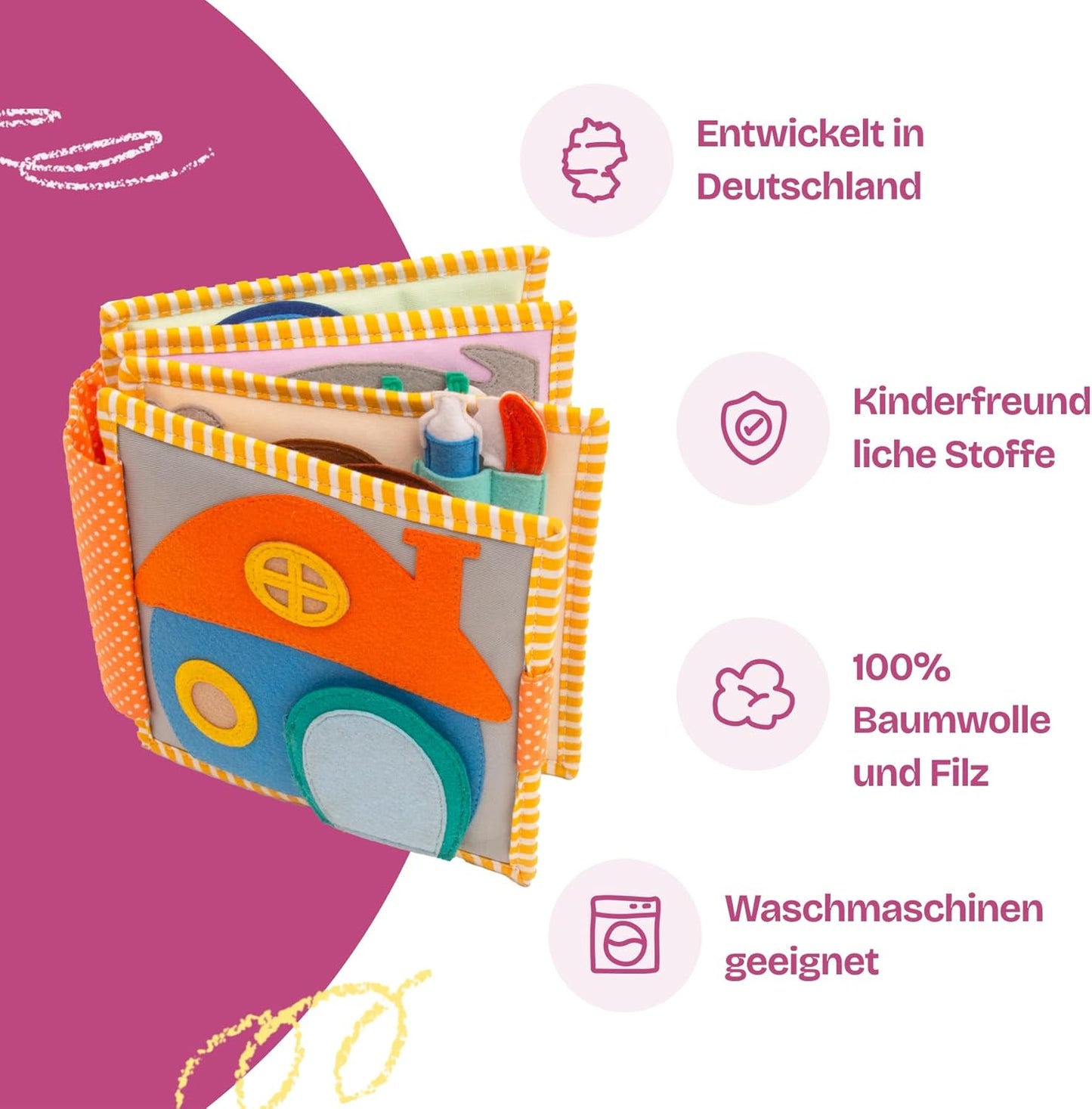 Filzbuch Mini Quiet Book Home Sweet Home