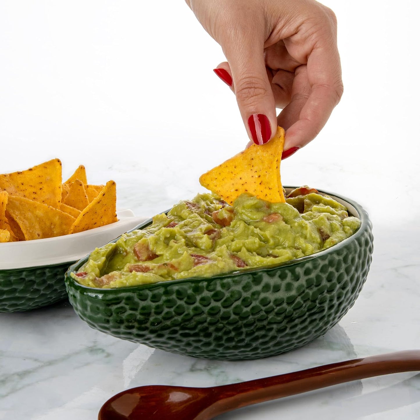 Guacamole-Schale mit Löffel, Avocado, Grün