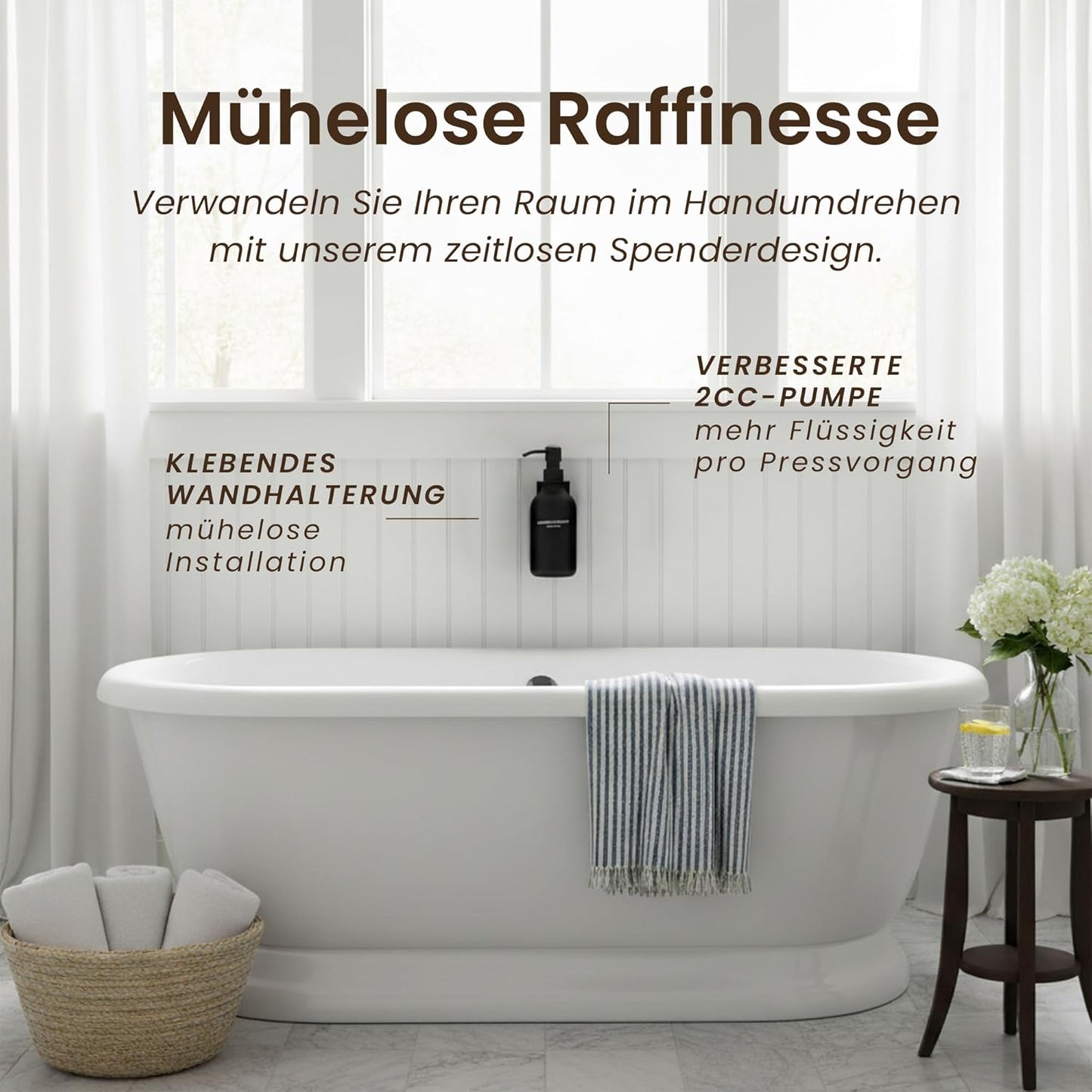 Shampoo-Seifenspender für die Wandmontage, 500 ml, Schwarzer Satz Von 1