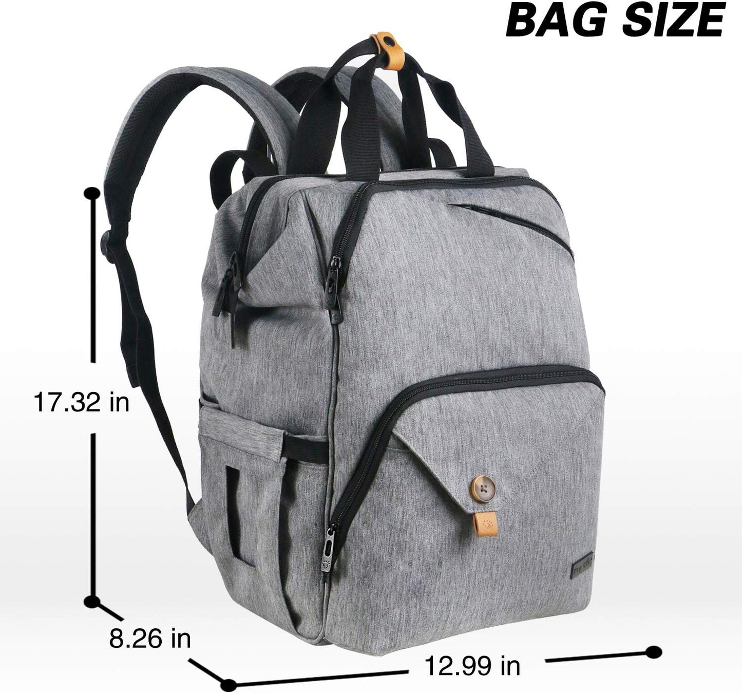 Wickelrucksack, Grau 1 Stück (1er Pack)