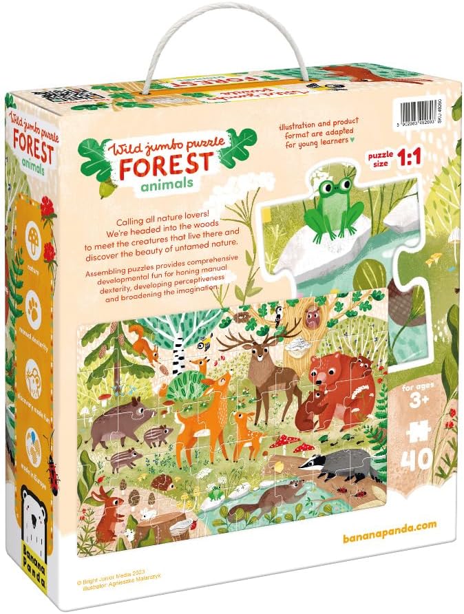 Wildes Jumbo -Puzzle Waldtiere – 40-tlg.