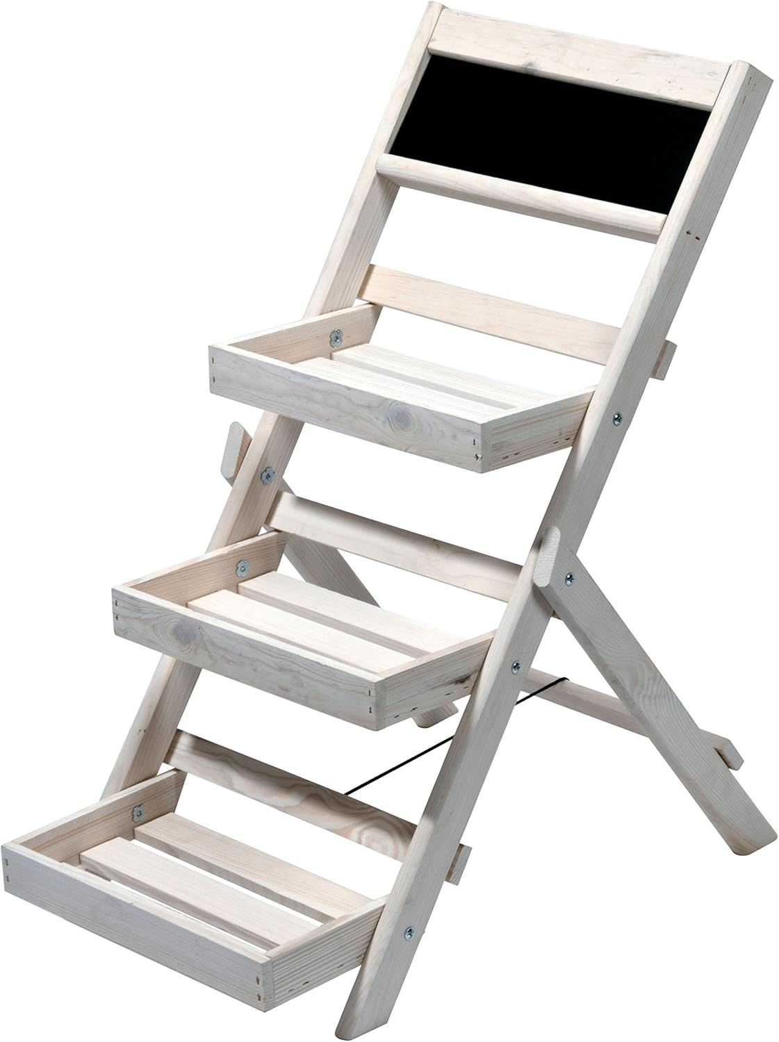 3-stufige Blumentreppe mit Kreidetafel