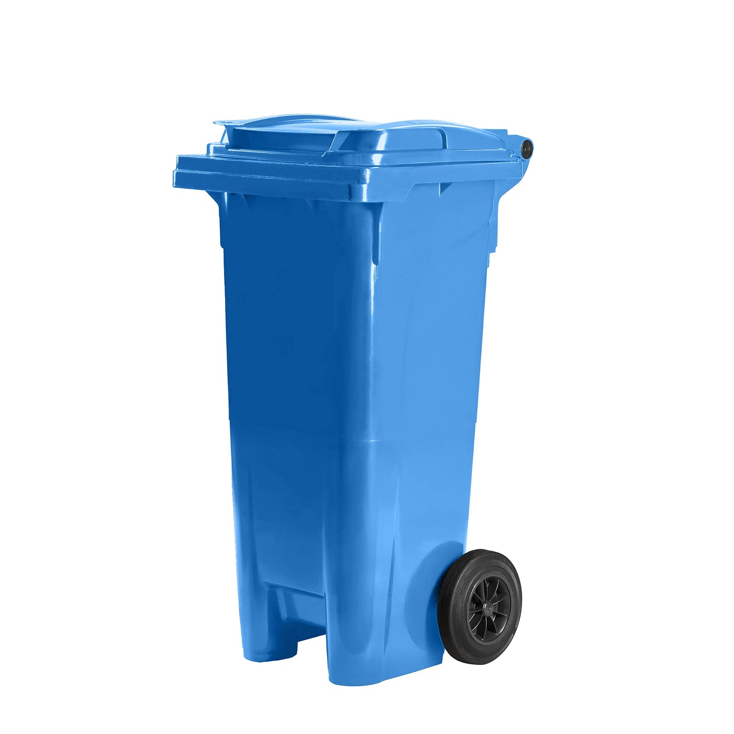 Mülltonne mit Rädern und Deckel, 80 Liter Blau