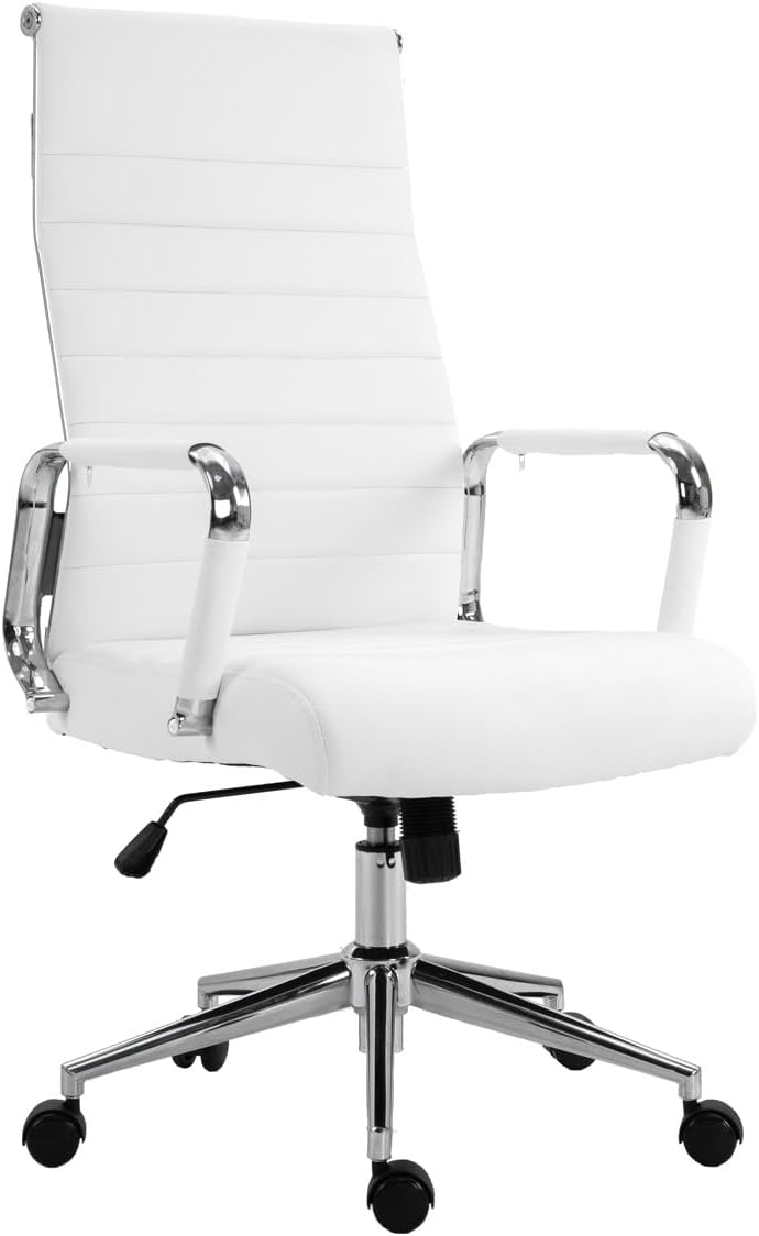Elegance Comfort, Weiss (Kunstleder), Hohe Lehne