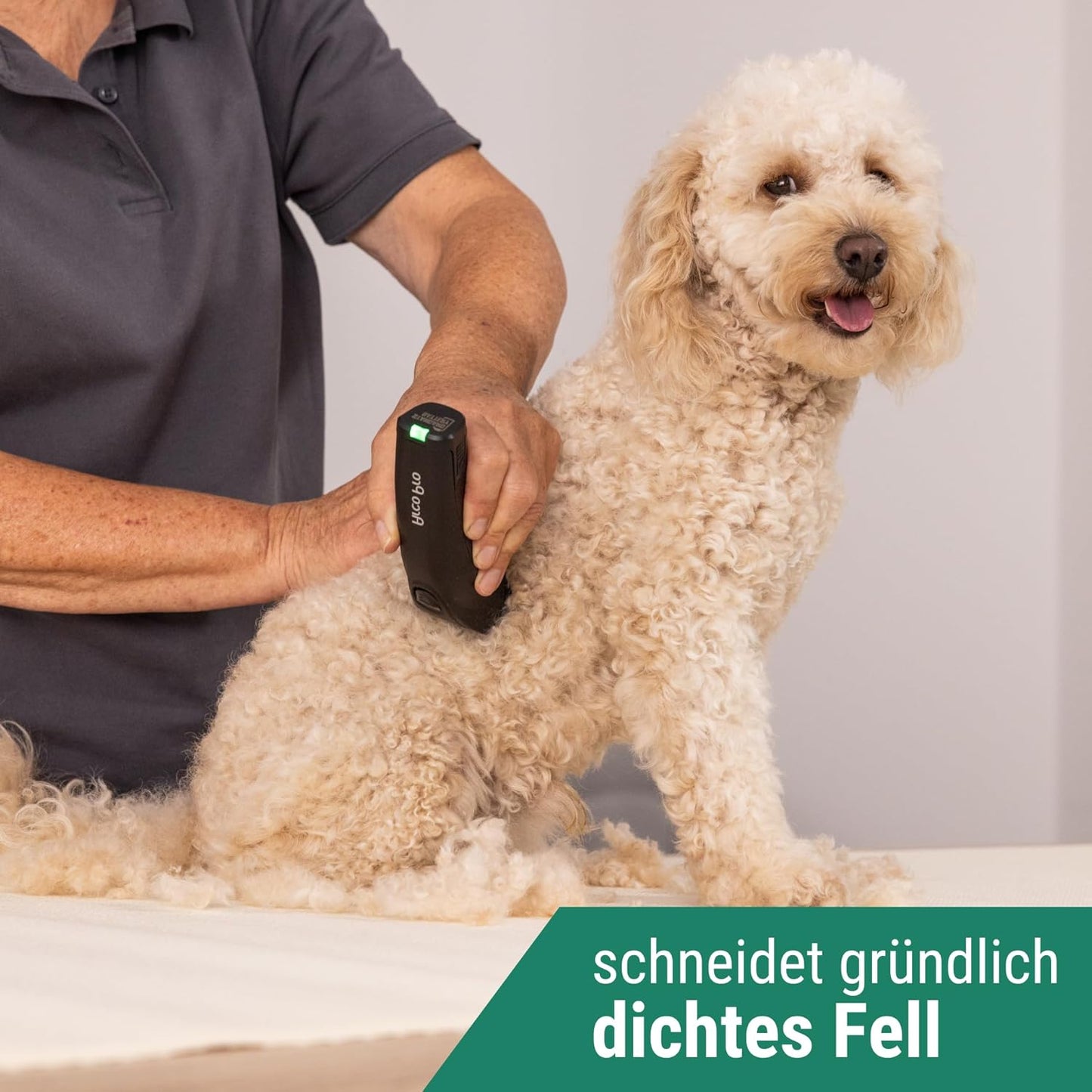 Edition Moser Arco Pro Hundeschermaschine mit Aufsteckkamm Set, 1 Akku