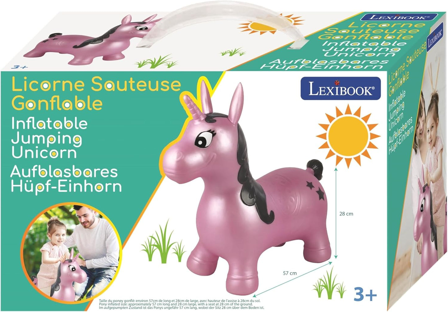 Aufblasbares Hüpf-Einhorn mit Pumpe, Einhorn _A