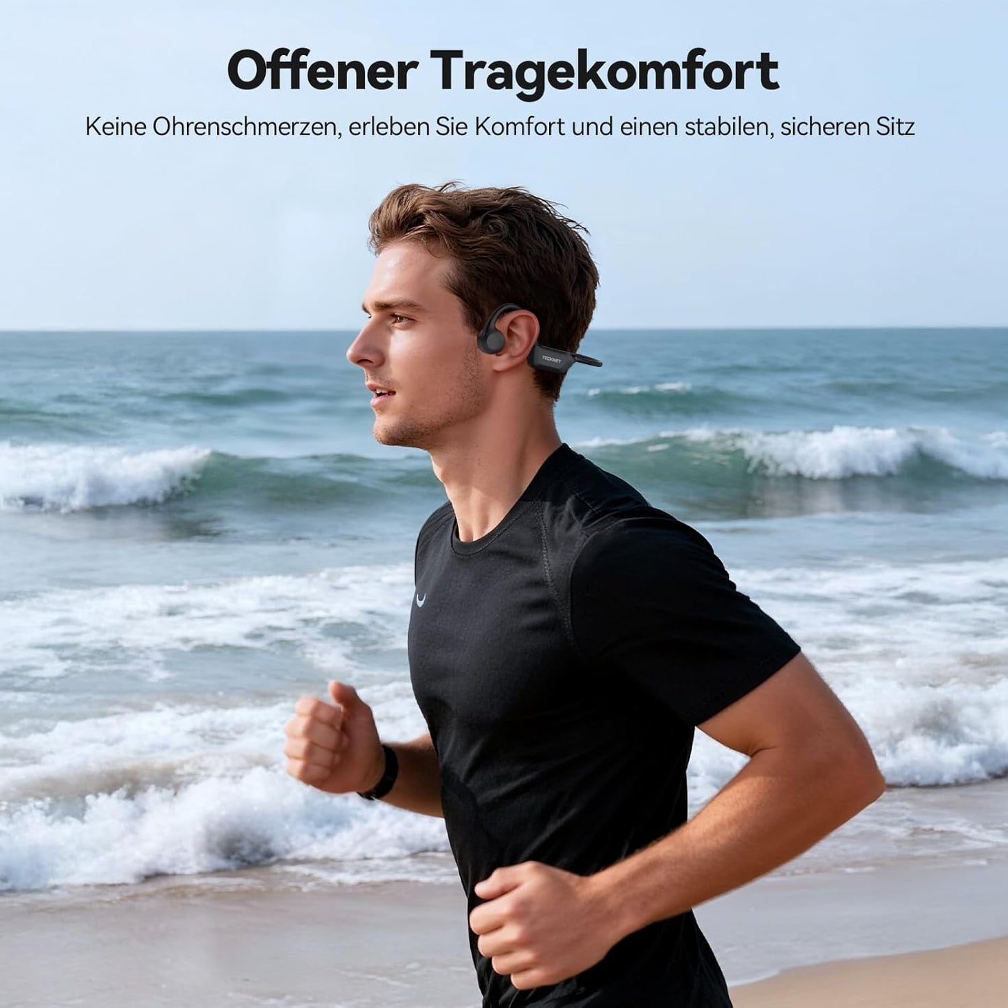 Knochenschall Bluetooth Kopfhörer X27 mit Mikrofon, Schwarz