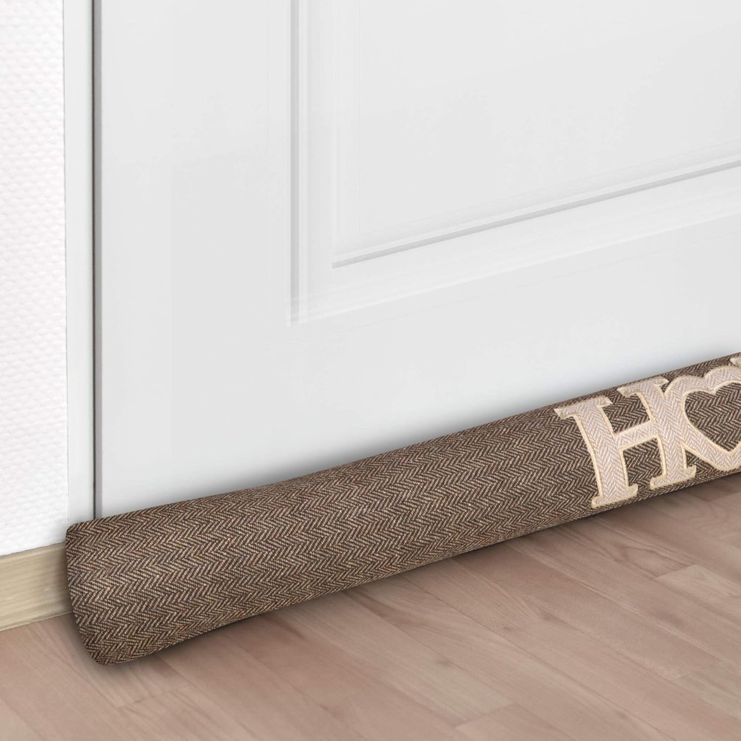 2-teiliges Zugluftstopper Set für Türen, 120cm Länge Braun