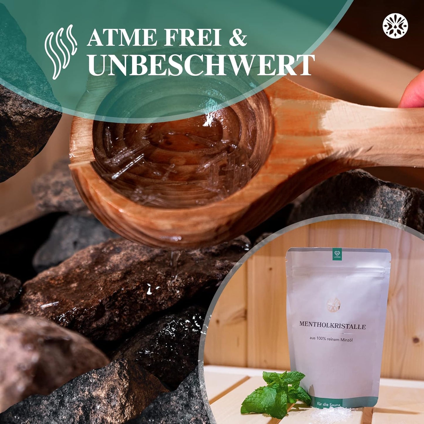 Mentholkristalle für Sauna-Aufgüsse, Nachfüllbeutel 200 g (1er Pack)
