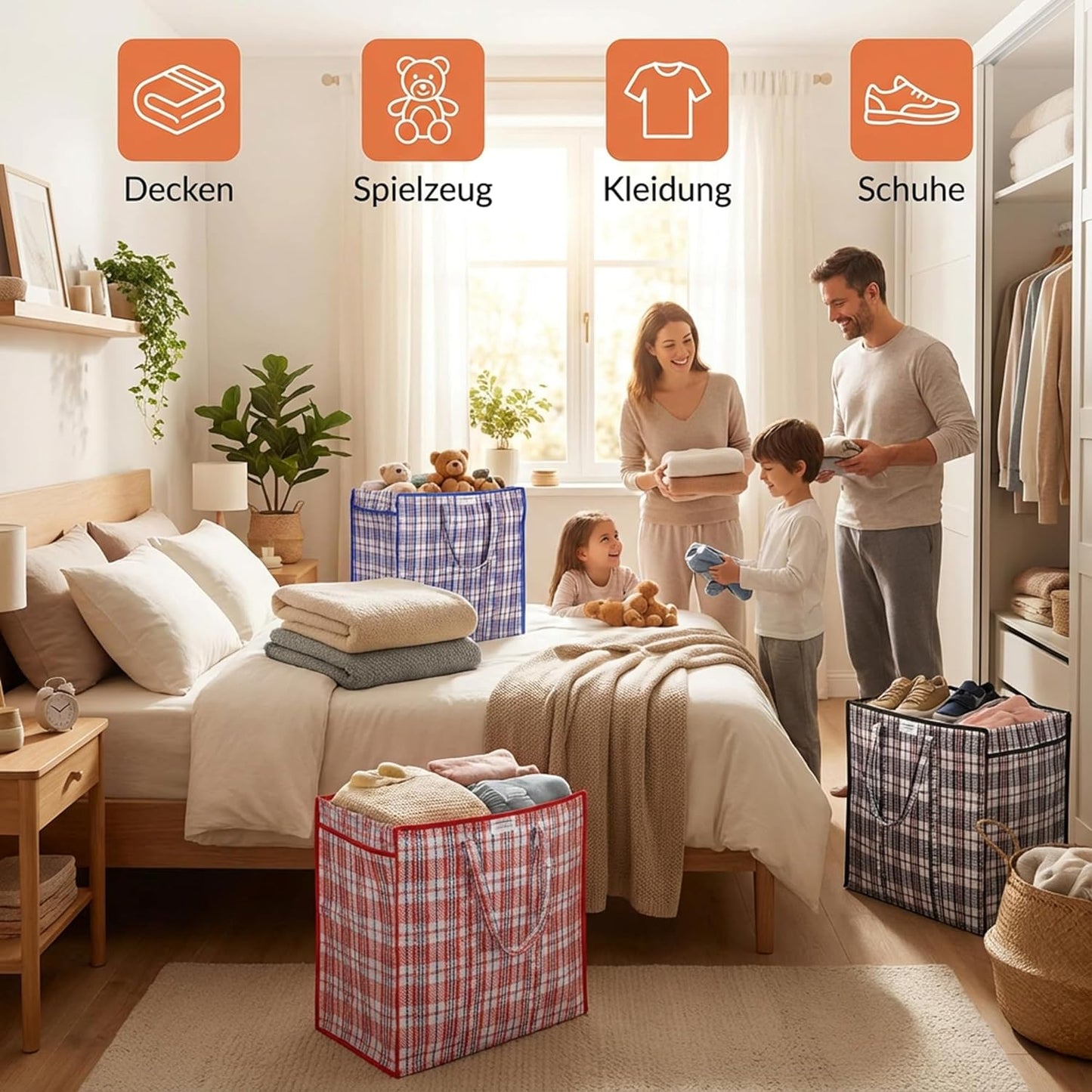3er-Set Aufbewahrungstaschen, Sortiert 3 Stück