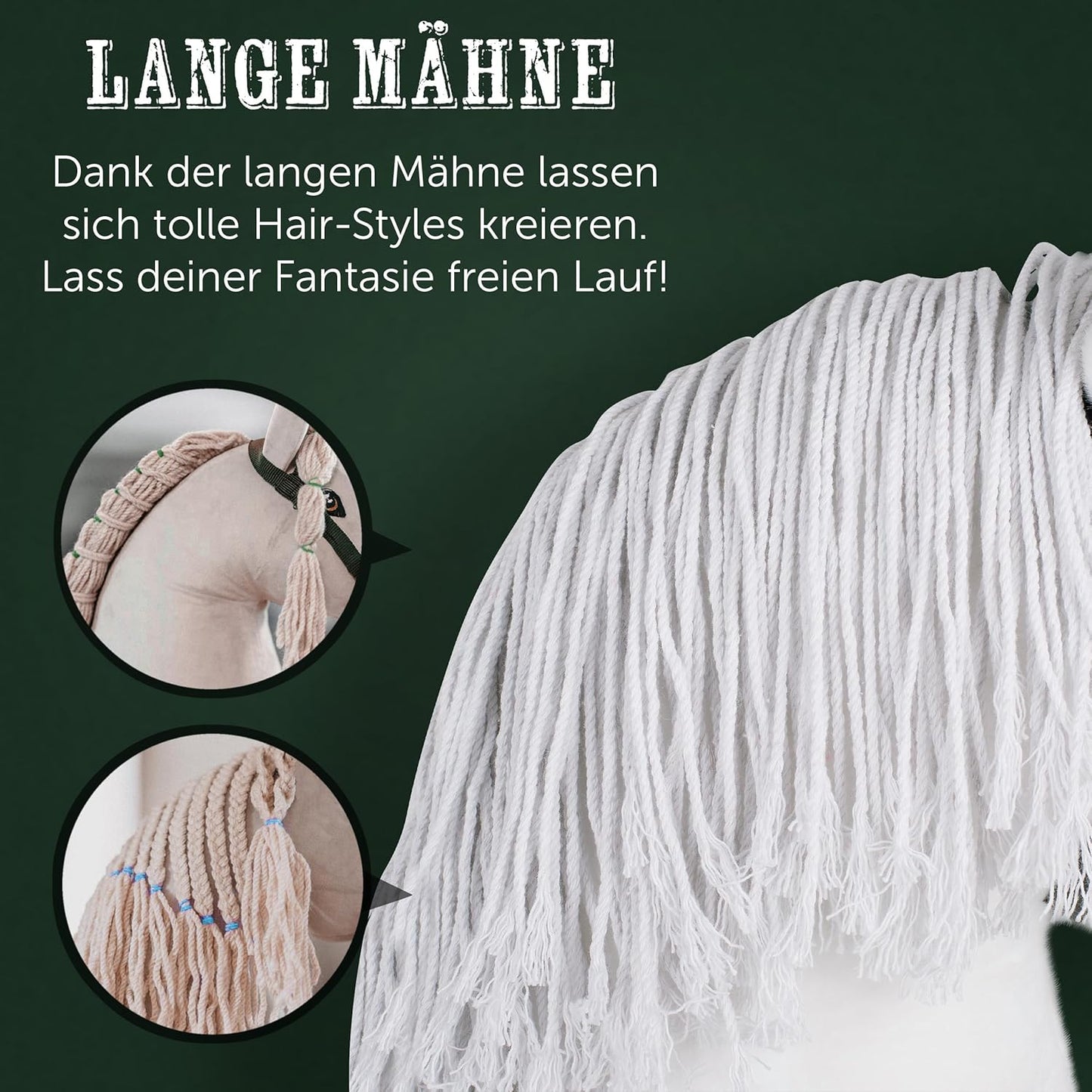 Hobby Horse mit Halfter & Trense für Kinder, Mia Medium