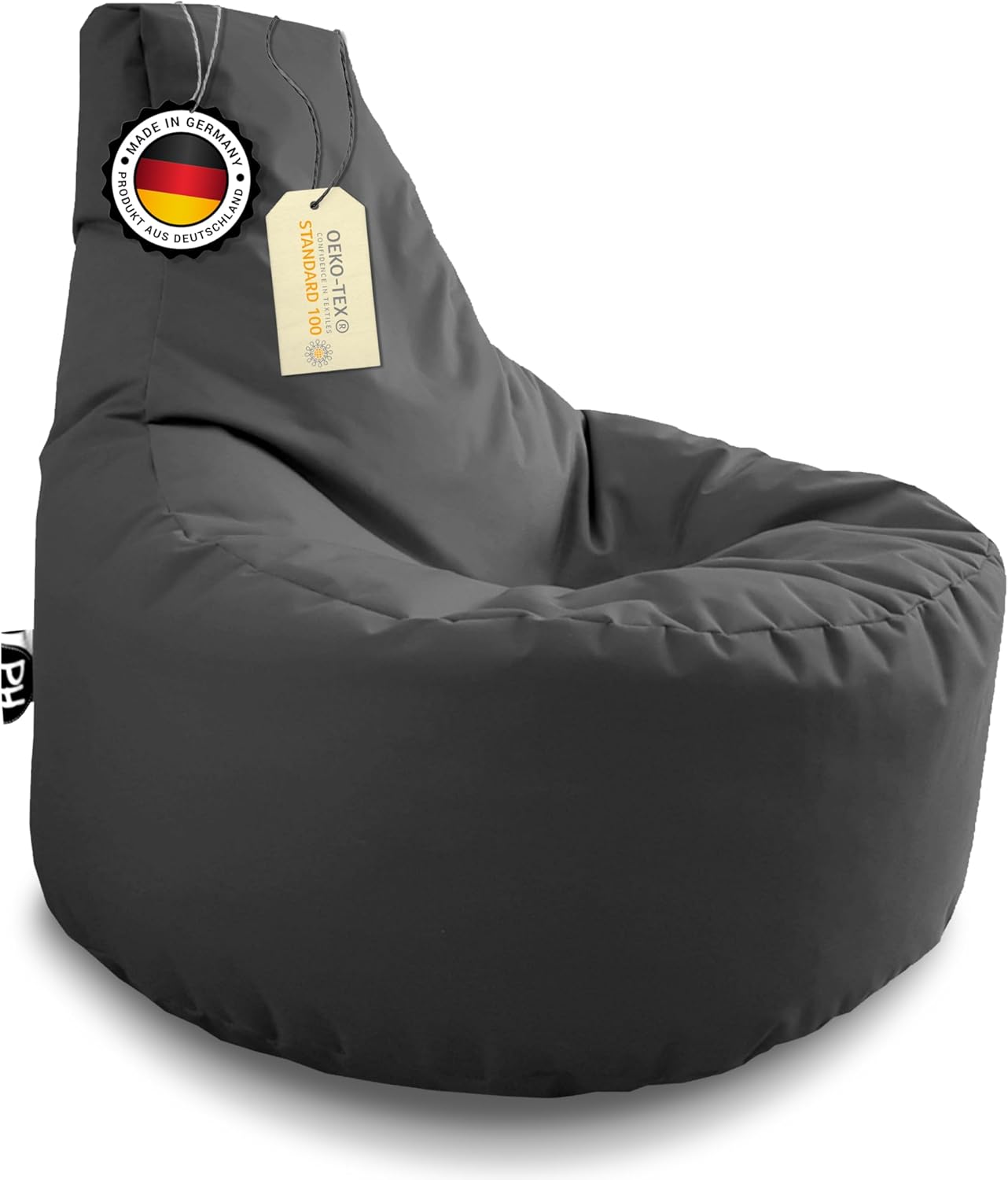 Gamer Lounge Sitzsack, Ø 75cm x Höhe 80cm, Anthrazit