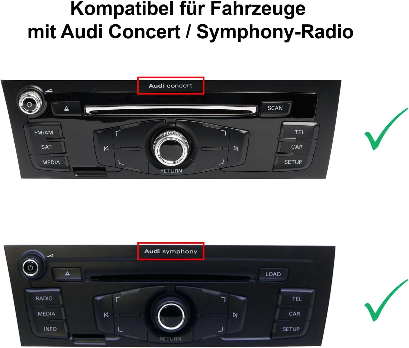 D9-DMI Ultra Flex Autoradio für Audi, Concert/Symphony-Radio