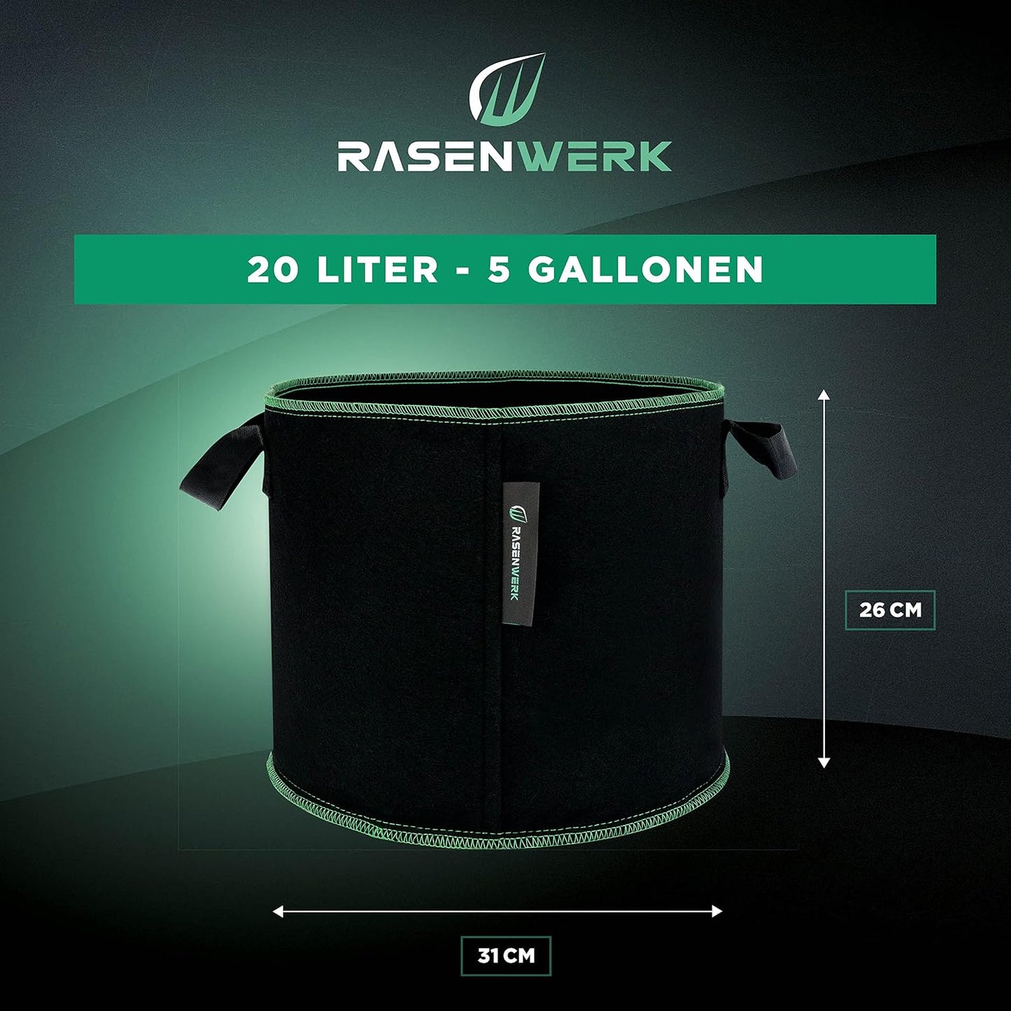 5er-Set Pflanztaschen, 20 Liter