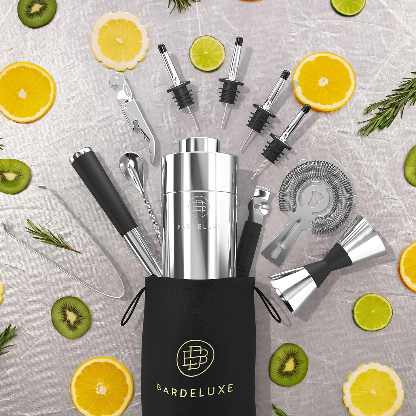 12-teiliges Cocktail-Set, Silber
