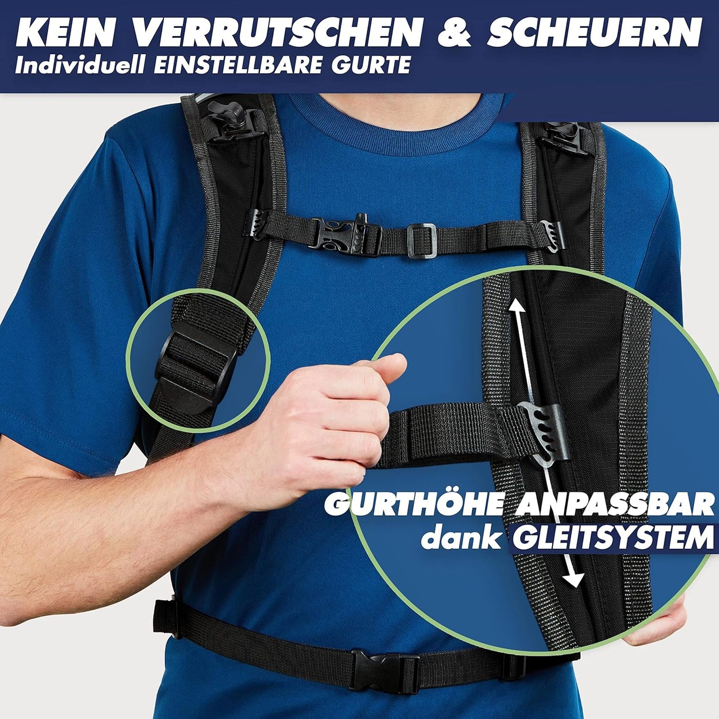 Ultraleichter Laufrucksack, Schwarz