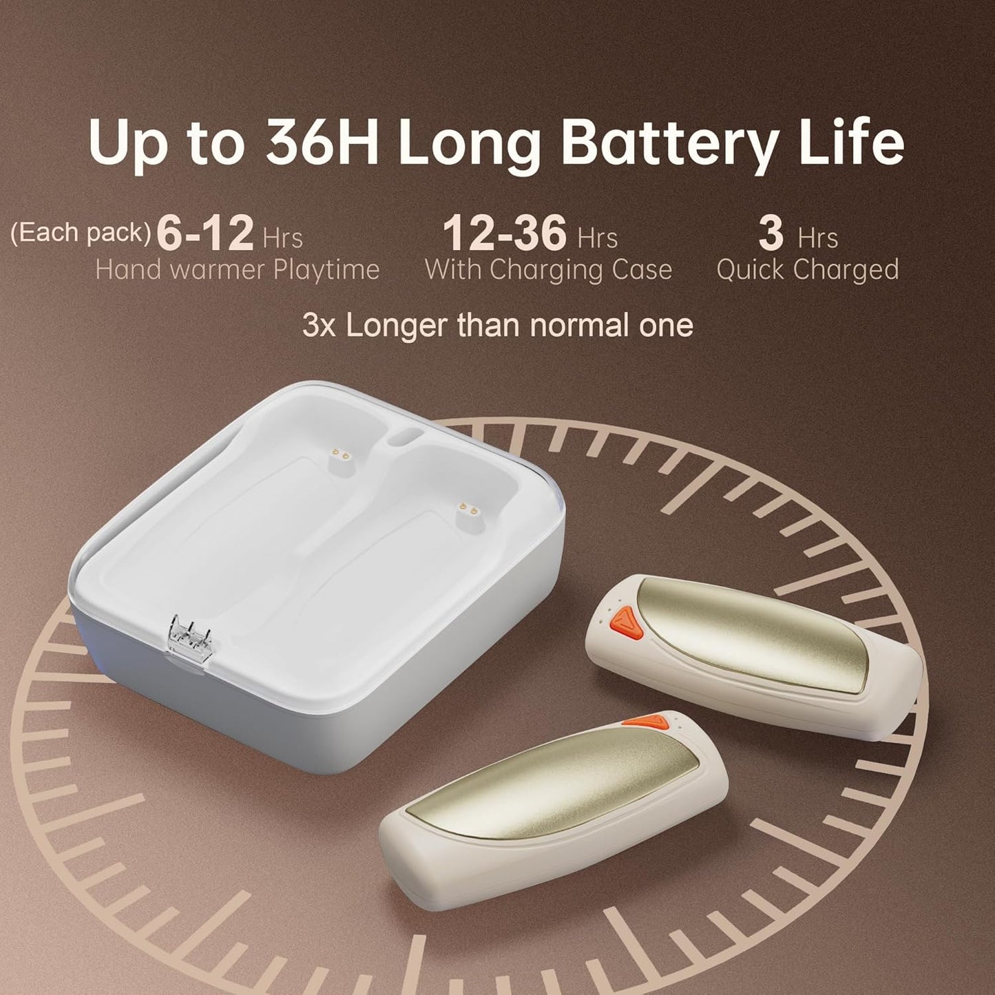 Elektrische Handwärmer 2er-Set mit Ladecase (14000 mAh), Hellgelb