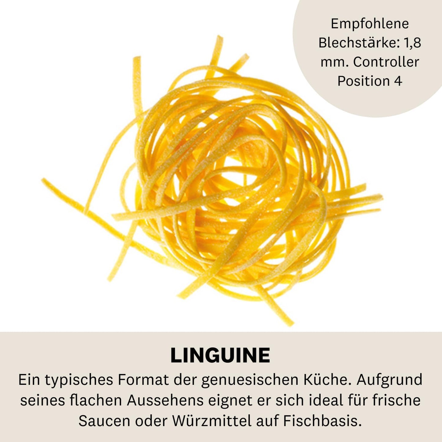 Linguine Zubehör für Atlas 150 Pastamaschine, Linguine