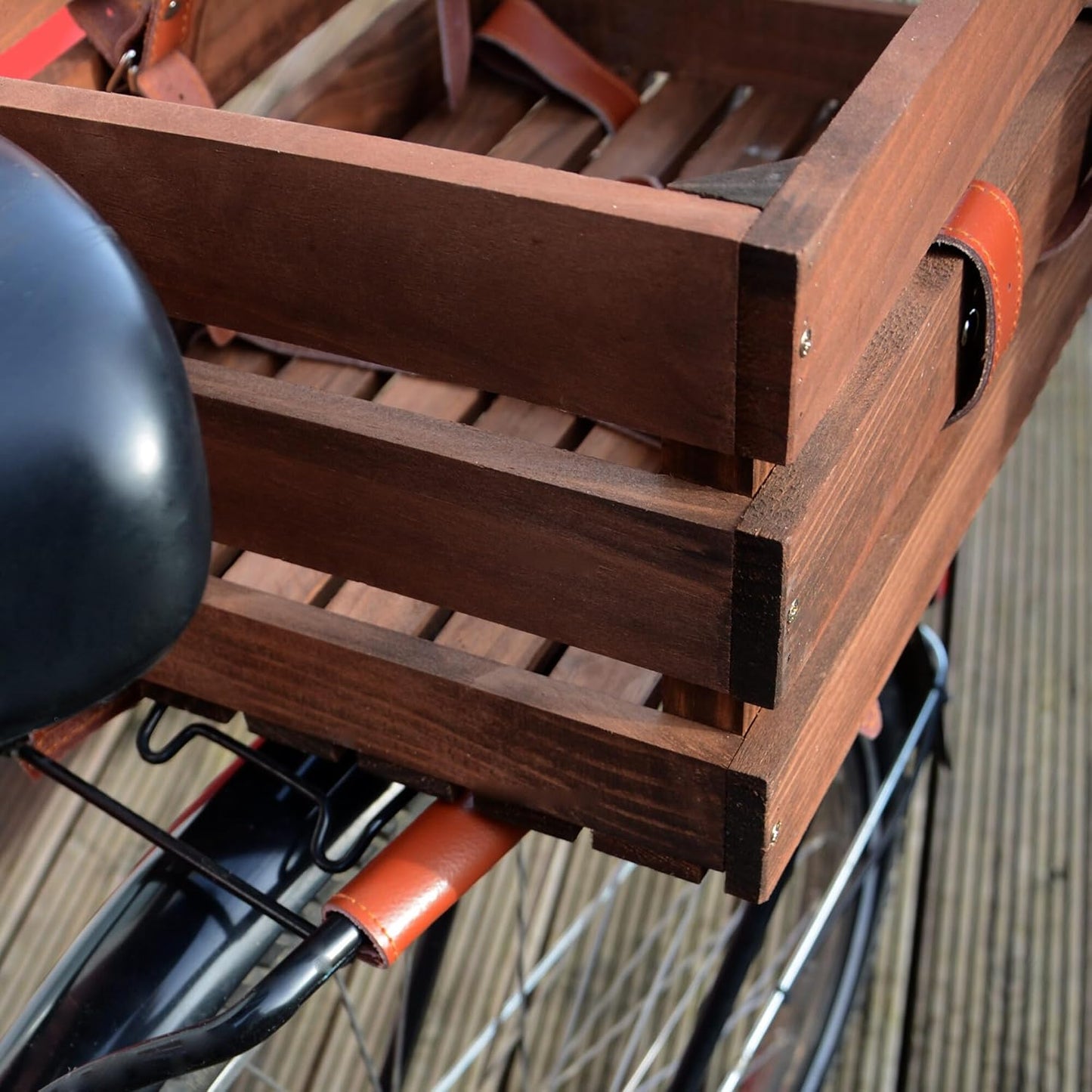 Velokiste mit Picknickdecke, Braun