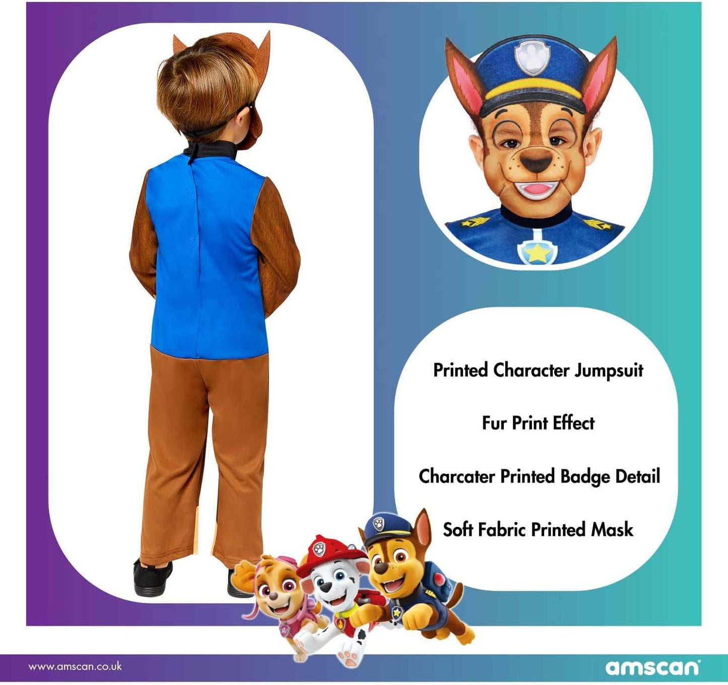 Chase Paw Patrol Kinderkostüm, 3-4 Jahre