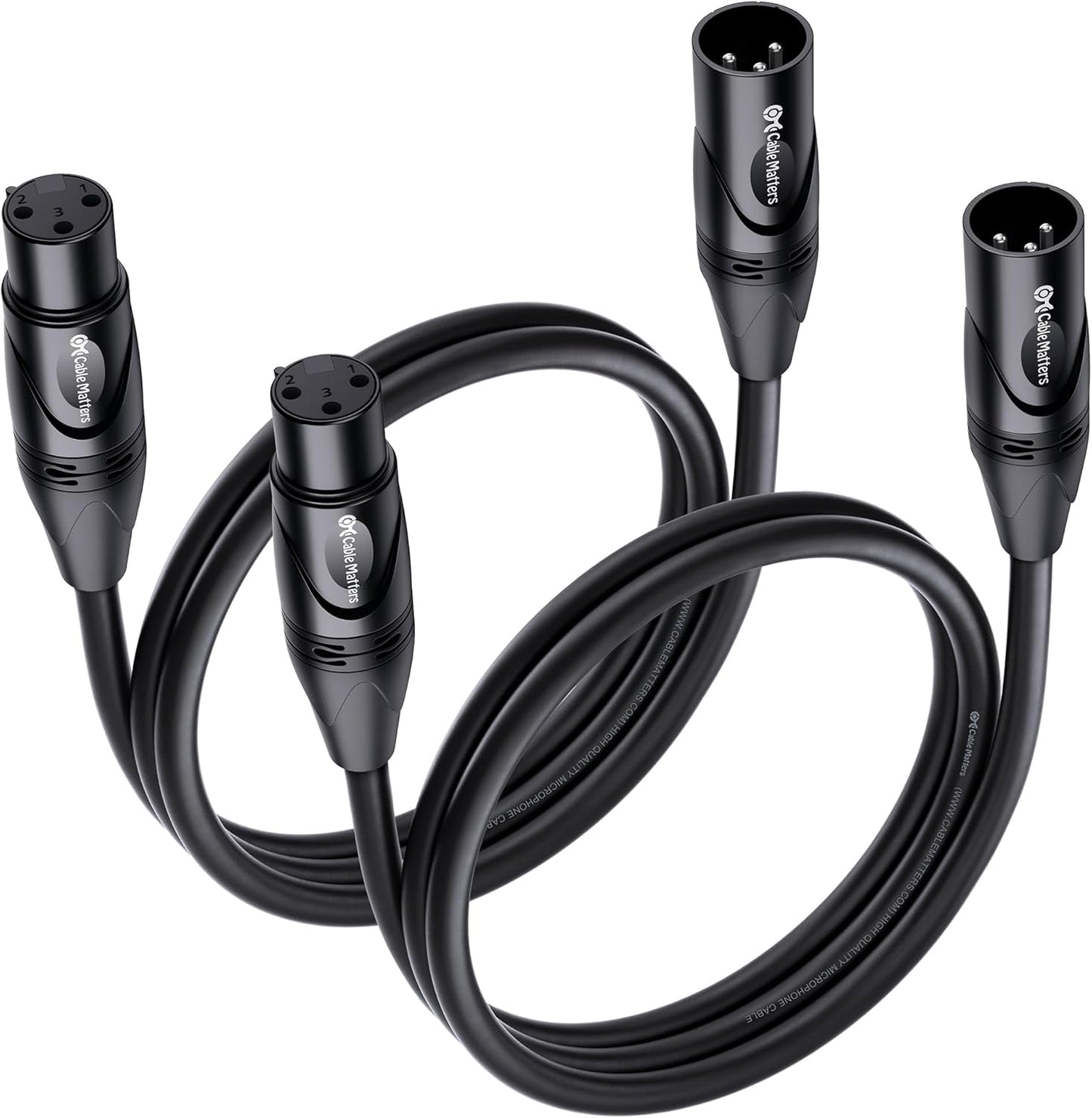 XLR-Mikrofonkabel-Set (2er Pack, 0,9m), 0.9m