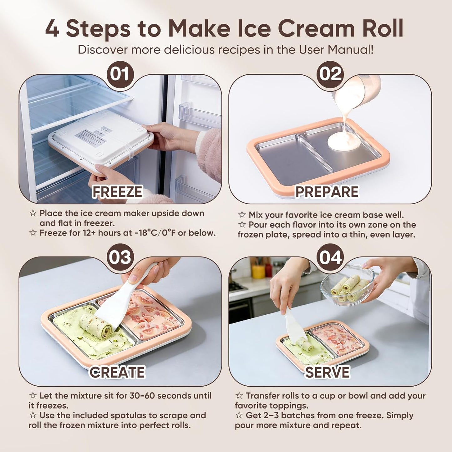 Eis Roll Maker Set, One Size Grün