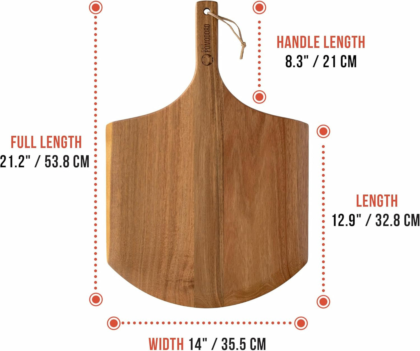 Pizzaschieber mit langem Griff, 35,5 cm