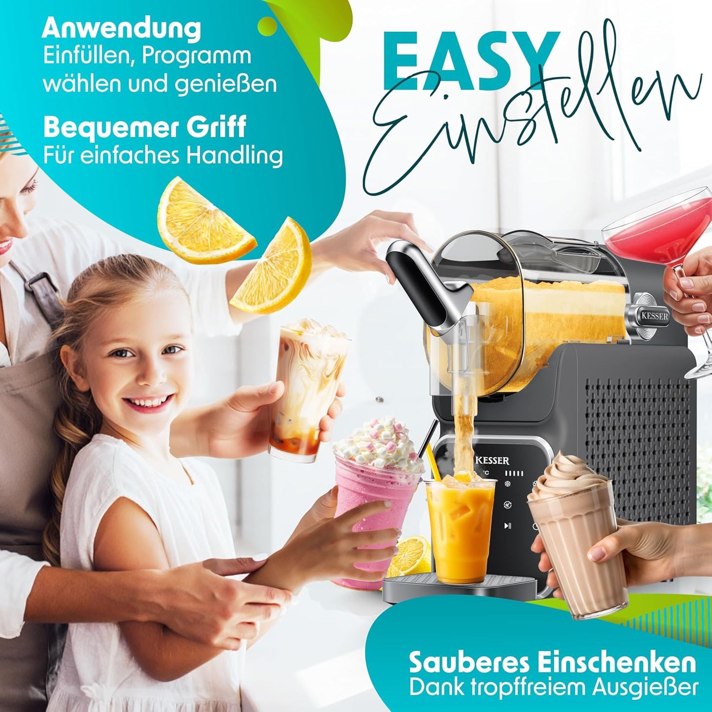 Slush Maschine mit 6 Programmen, Anthrazit