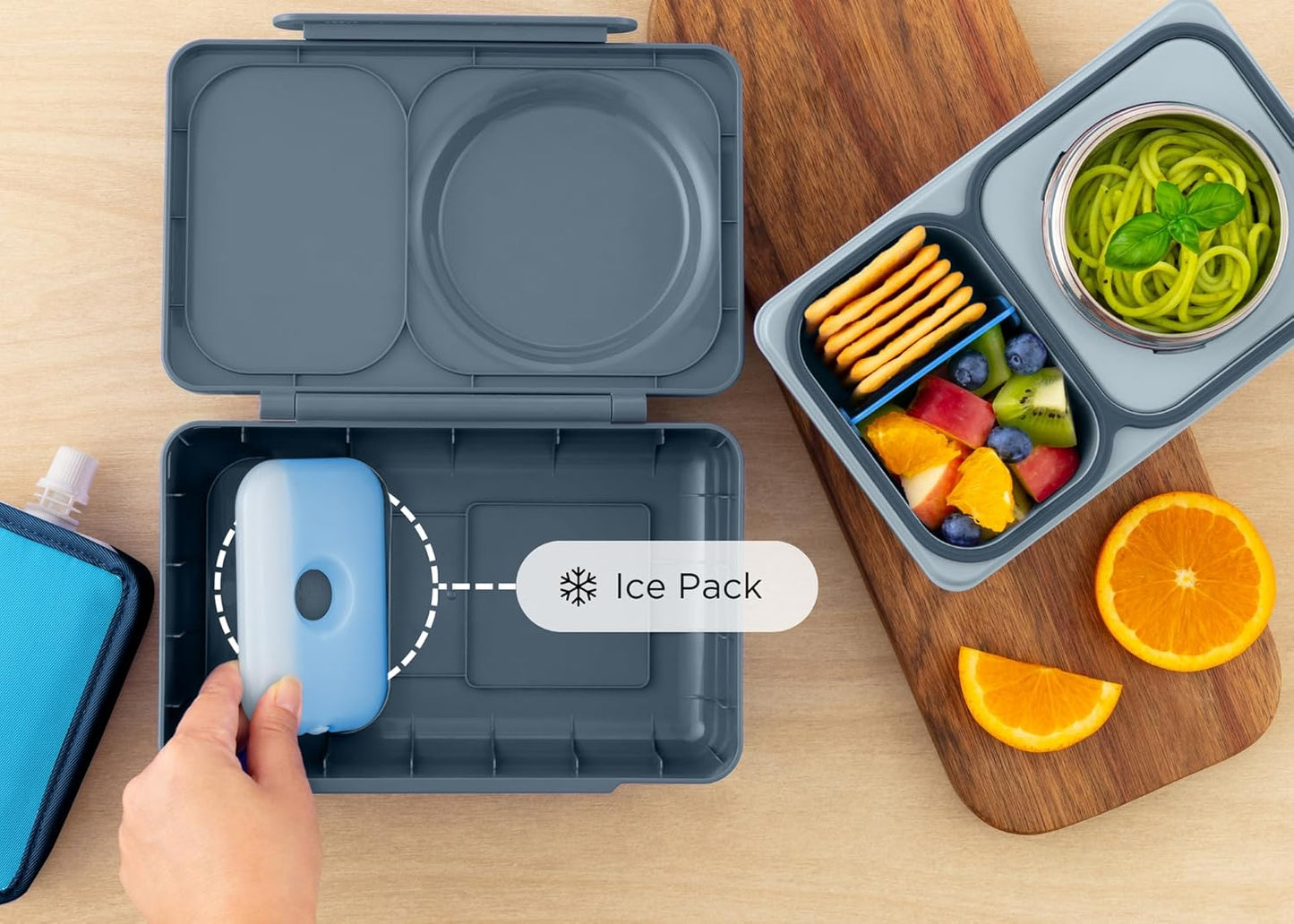Isolierte Bento-Box mit Thermosdose für Kinder, Graphit