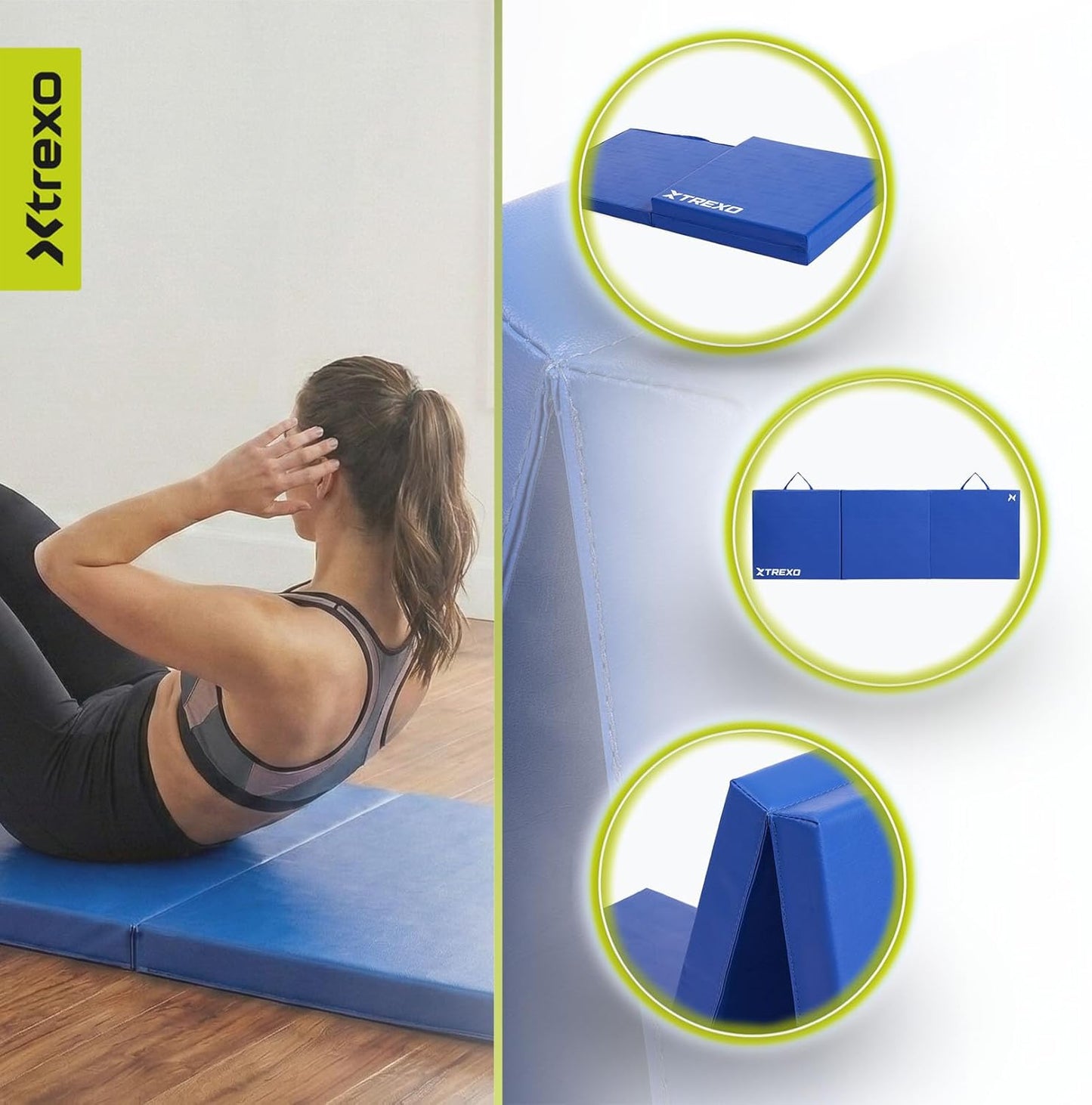 Faltbare Turnmatte für Fitness, Blau