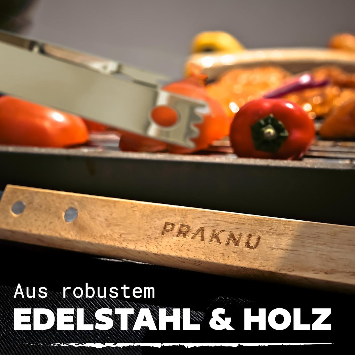 4-teiliges Grillbesteck-Set mit Tragetasche