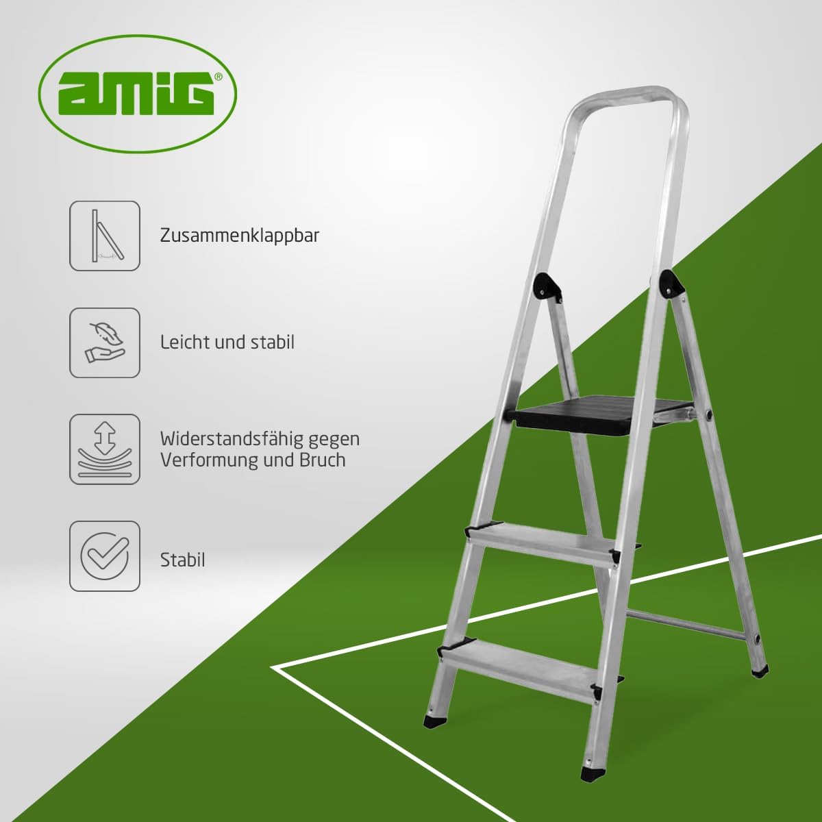 Stehleiter mit 3 Stufen, 3 Stufen