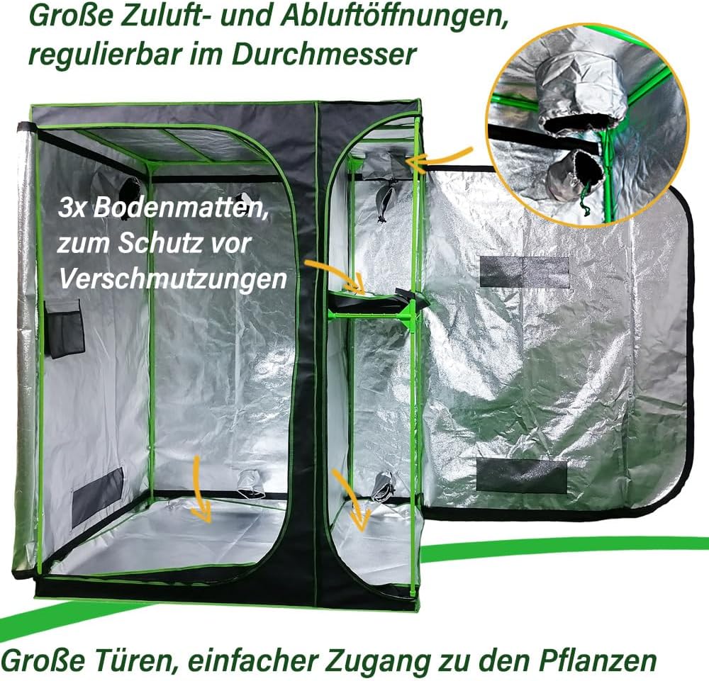 Grow-Zelt für Pflanzenzucht, (12) 90 x 60 x 135 cm