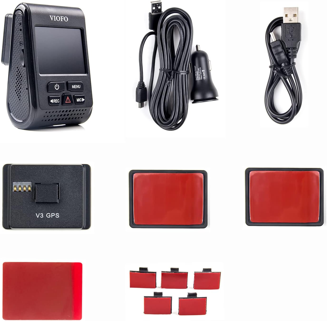 A119 V3 Dashcam 2K mit GPS und Nachtsicht