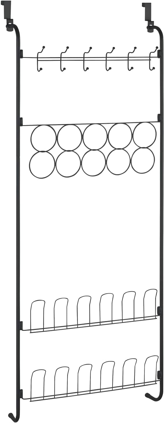 Tür-Organizer zum Einhängen, Schwarz/Grau 59 x 150,5 x 18,5 cm