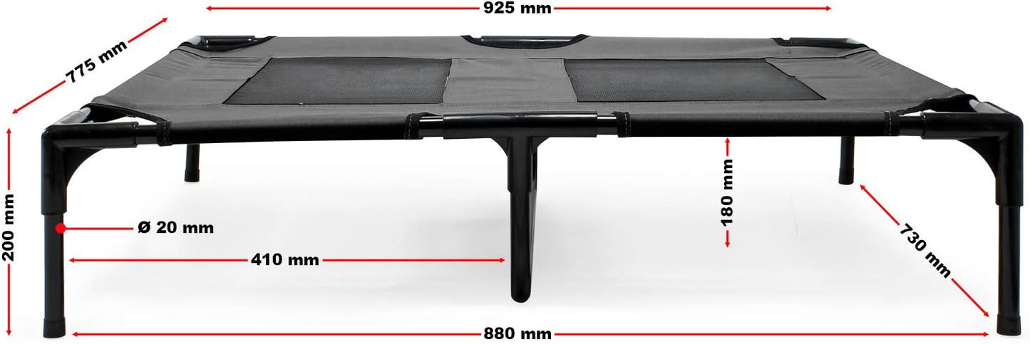 Hundereisebett, schwarz L 92 x B 77 x H 20 cm