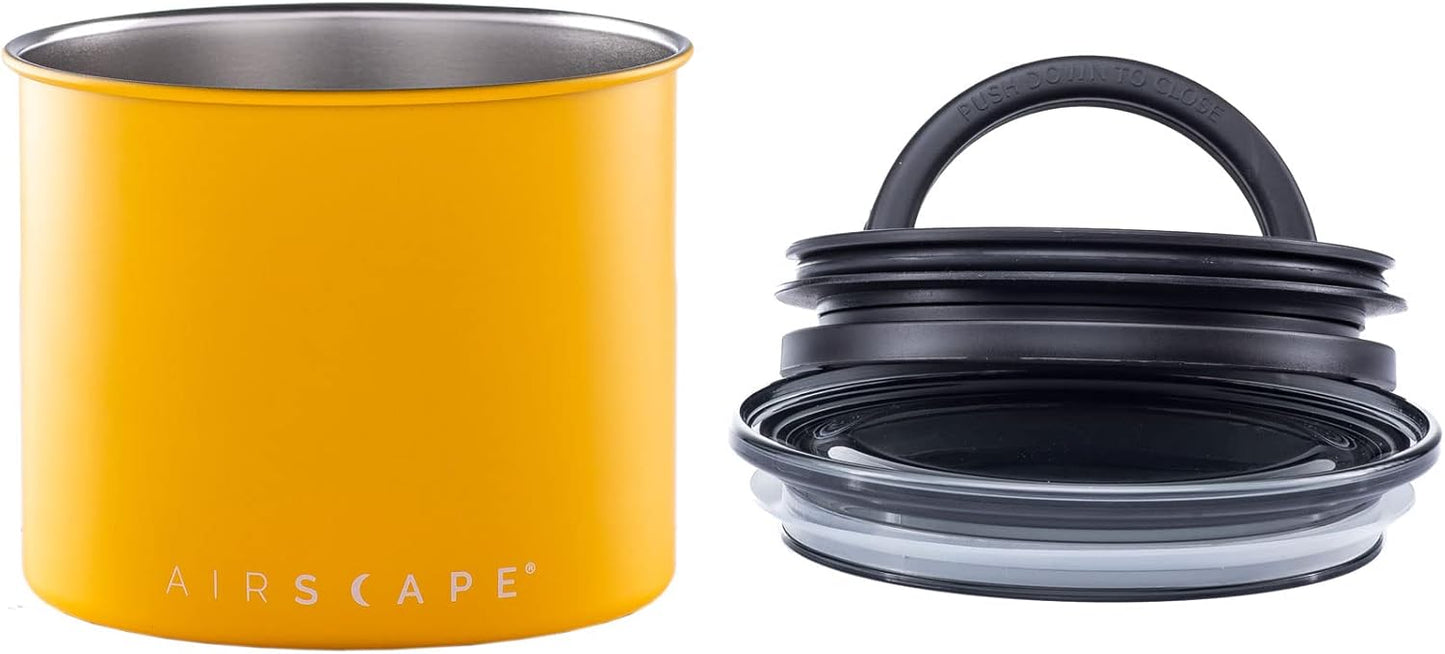 Airscape Kaffeebehälter mit luftdichtem Deckel, Mattgelb S