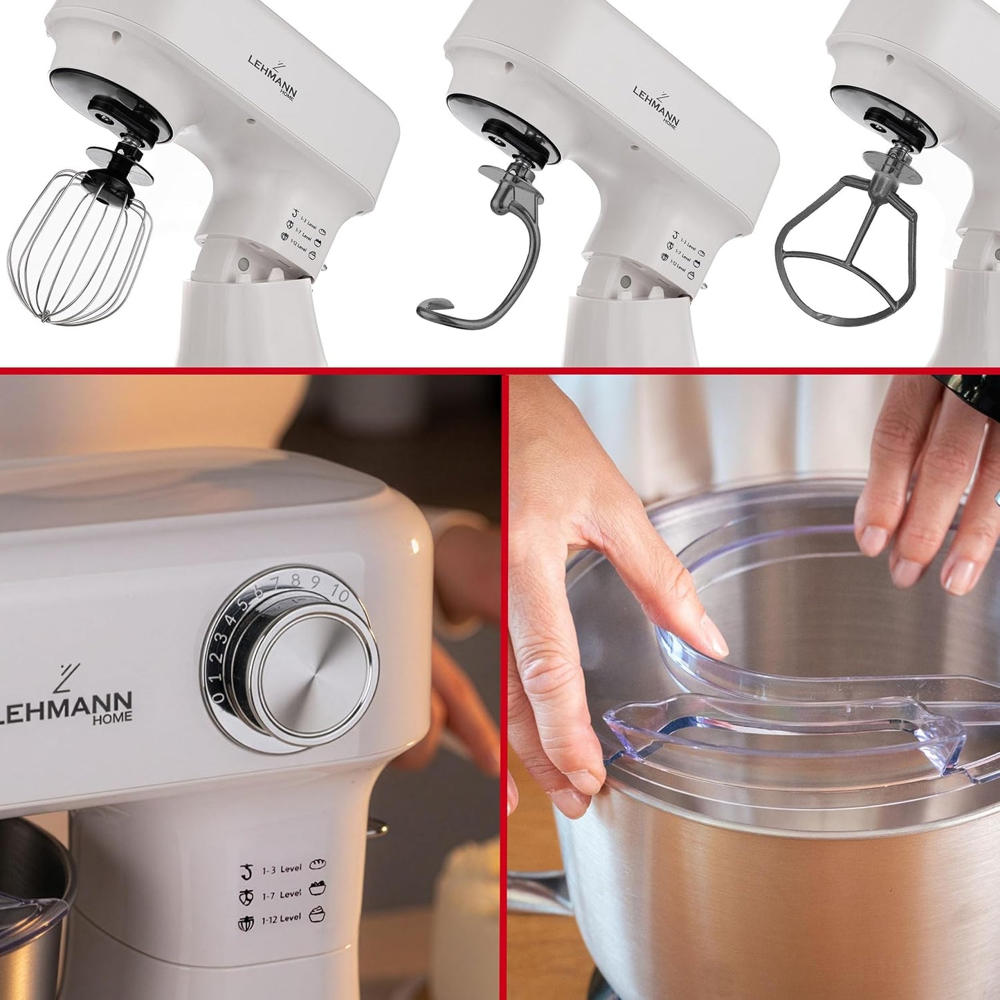 Küchenmaschine mit 12 Geschwindigkeiten, Beige