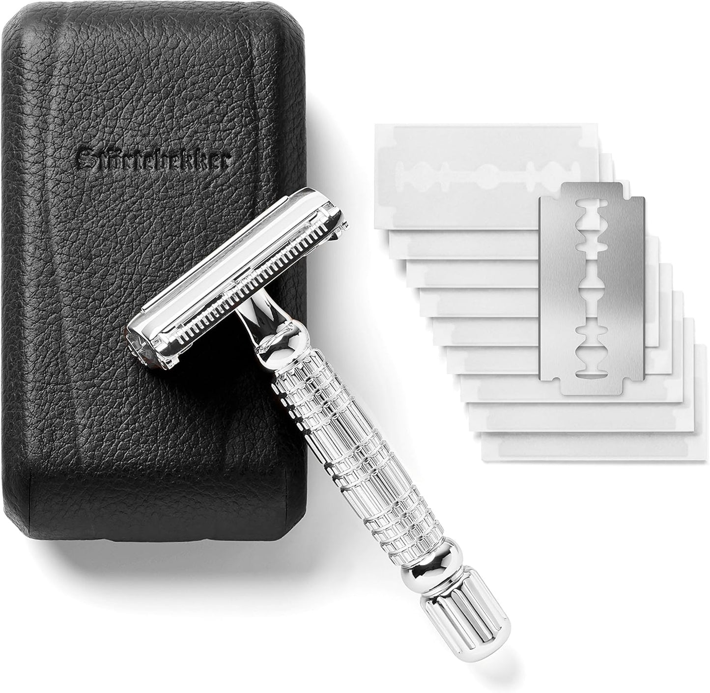 Rasurpflege Set, Silber - Schwarz