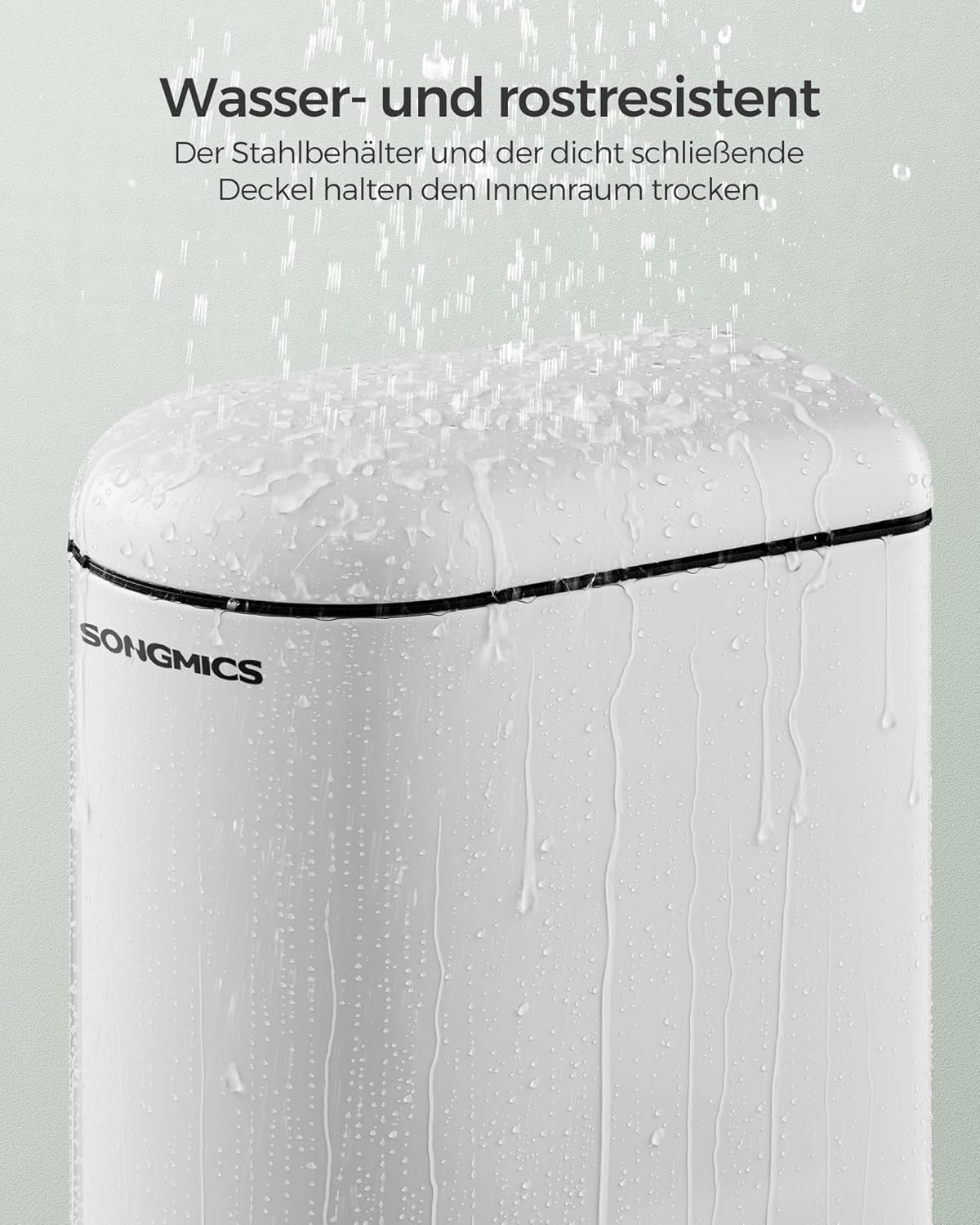 Kleiner Treteimer für Badezimmer, Wolkenweiss