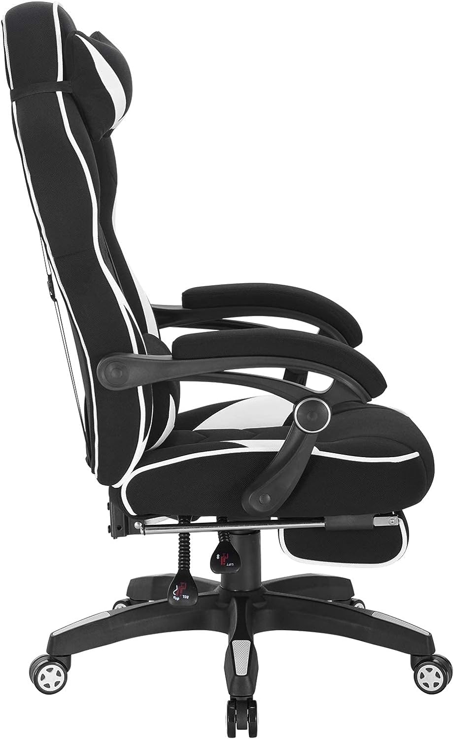 Gaming PC-Stuhl, Weiss ; Elastischer Stoff