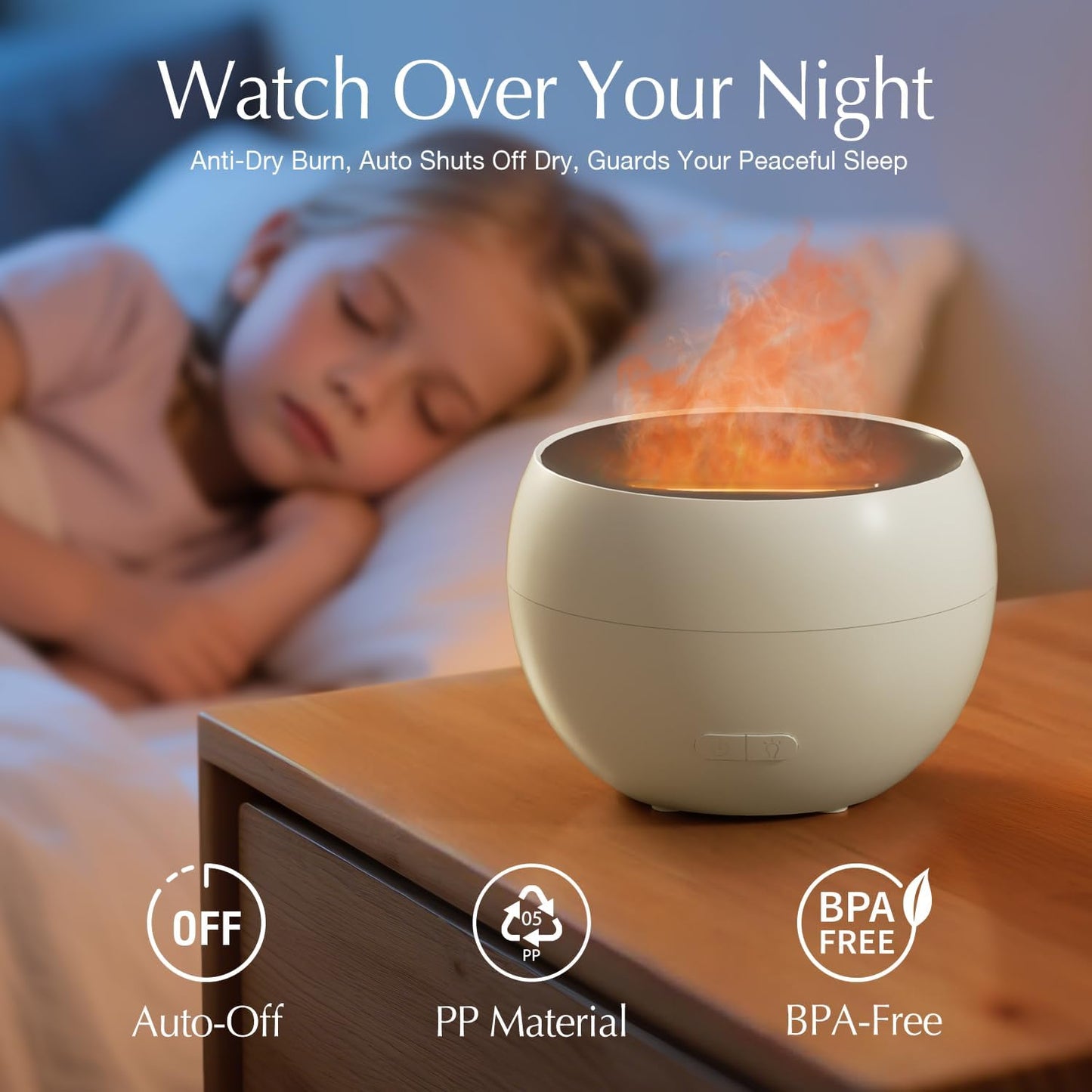 Aroma Diffuser mit Flammeneffekt, 2er-Set, Weiss&schwarz