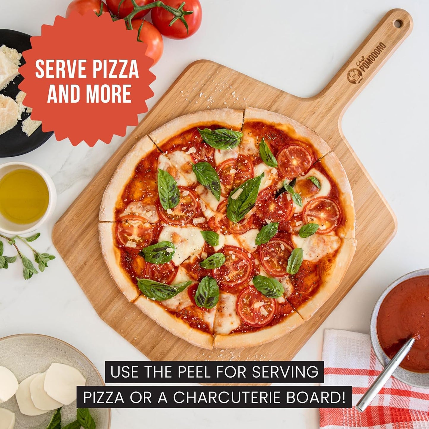 Pizzaschieber mit Griff, 4.9L x 0.9B cm